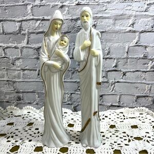 Nativity Holy Family Porcelain Set of Two 10" Tall